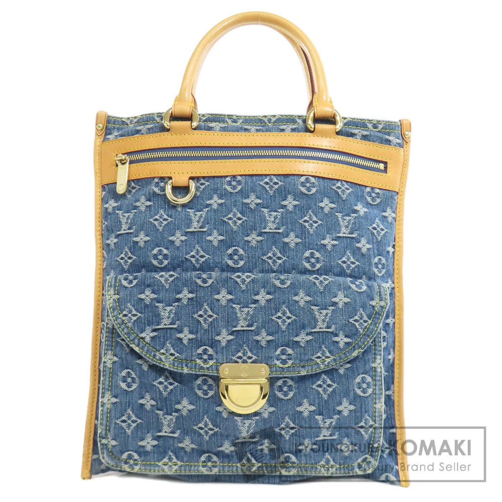 Louis Vuitton Flat Shopper Tote Bag Monogram Denim